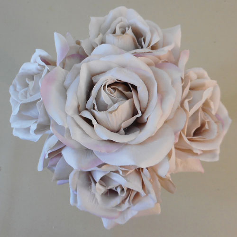 Artificial Roses Posy Earl Grey 26cm Artificial Flowers